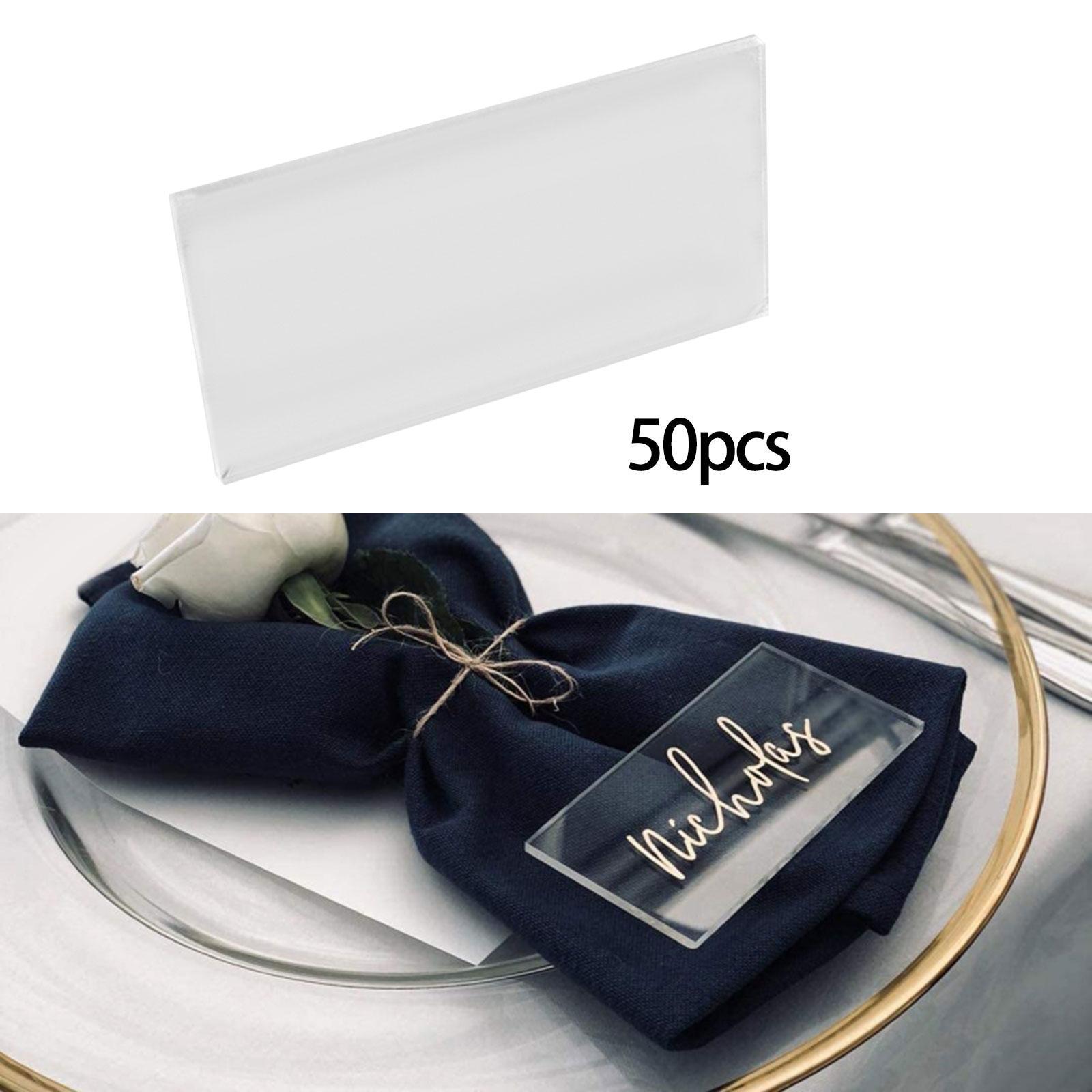 Clear Acrylic Place Cards for Wedding, DIY Message Cards, Acrylic Blank Table Number Cards, Wedding Seating Chart Cards for Party Wedding Reception