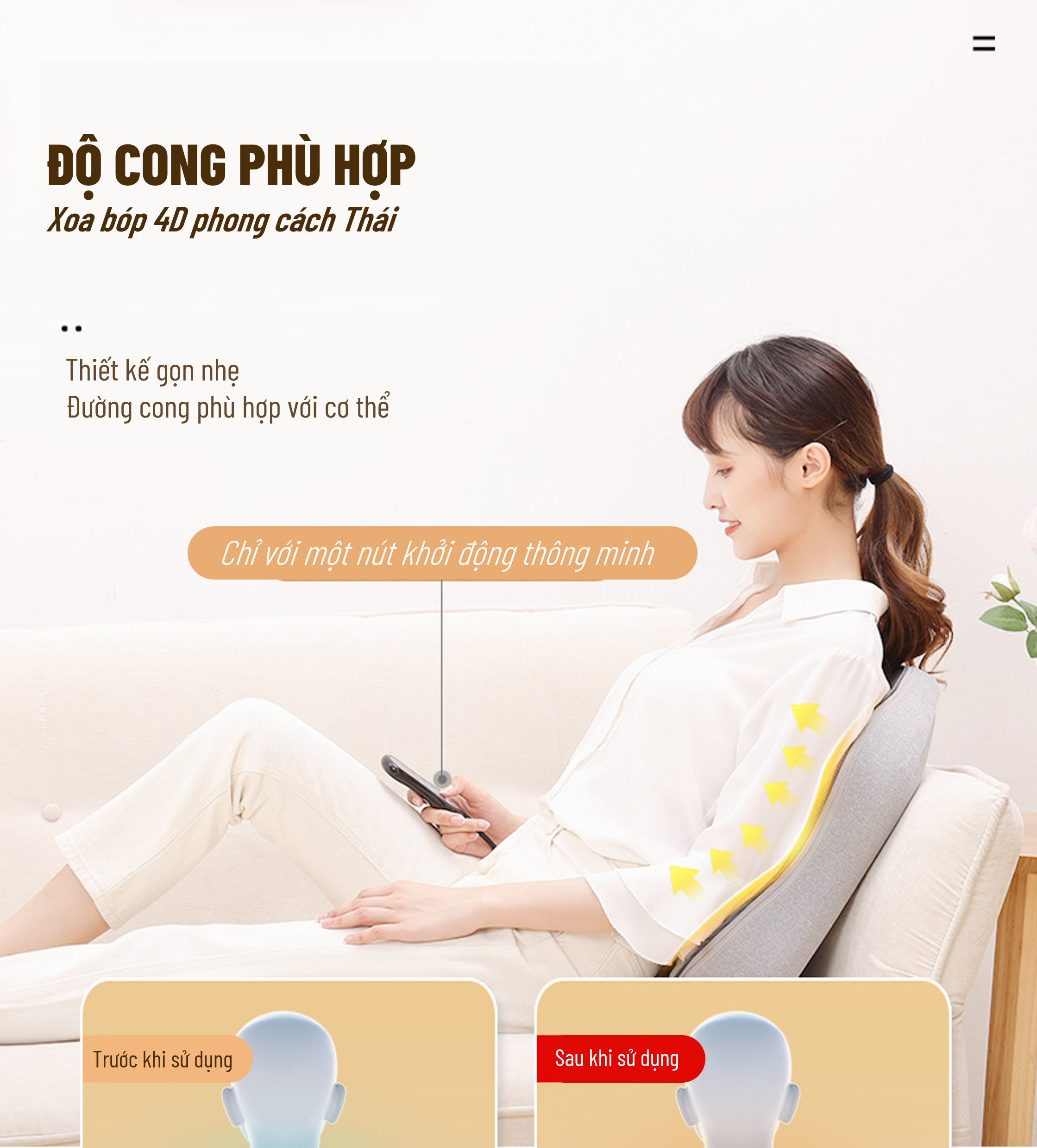 Gối Massage Hồng Ngoại đèn led 7 màu MODEL 2021 - Giúp Mát Xa Vai, Cổ, Gáy, Cột Sống Lưng Đa Năng Kết Hợp Với Chế Độ Rung Và Nhiệt - Chất Liệu vải nỉ cao cấp