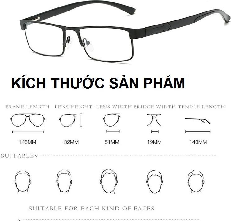 Kính viễn thị kính lão thị mắt cực sáng và trong gọng lò xo đàn hồi nhìn chữ cực nét và không nhức mắt PKTM_139