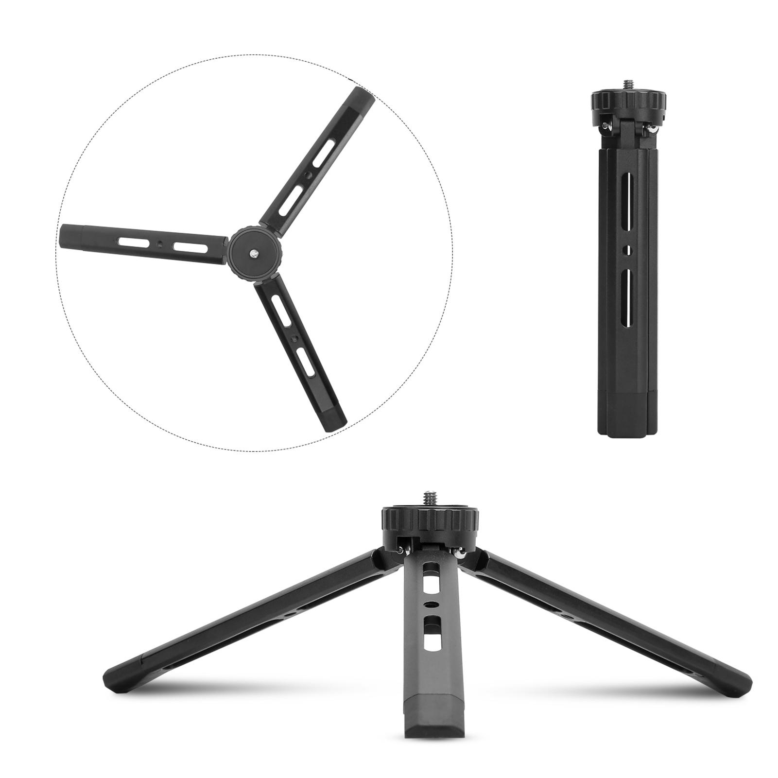 Mini Metal Tripod Aluminum Alloy Desktop Stand Tripod with 1/4 inch Screw for DSLR ILDC Camera Camcorder Projector