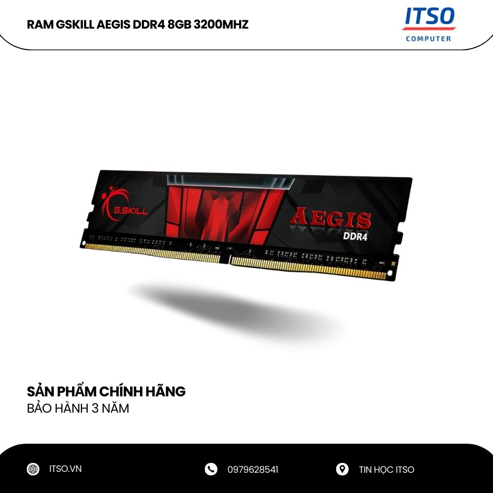 Hình ảnh Ram máy tính Gskill Aegis DDR4 8GB bus 3200 - Hàng chính hãng