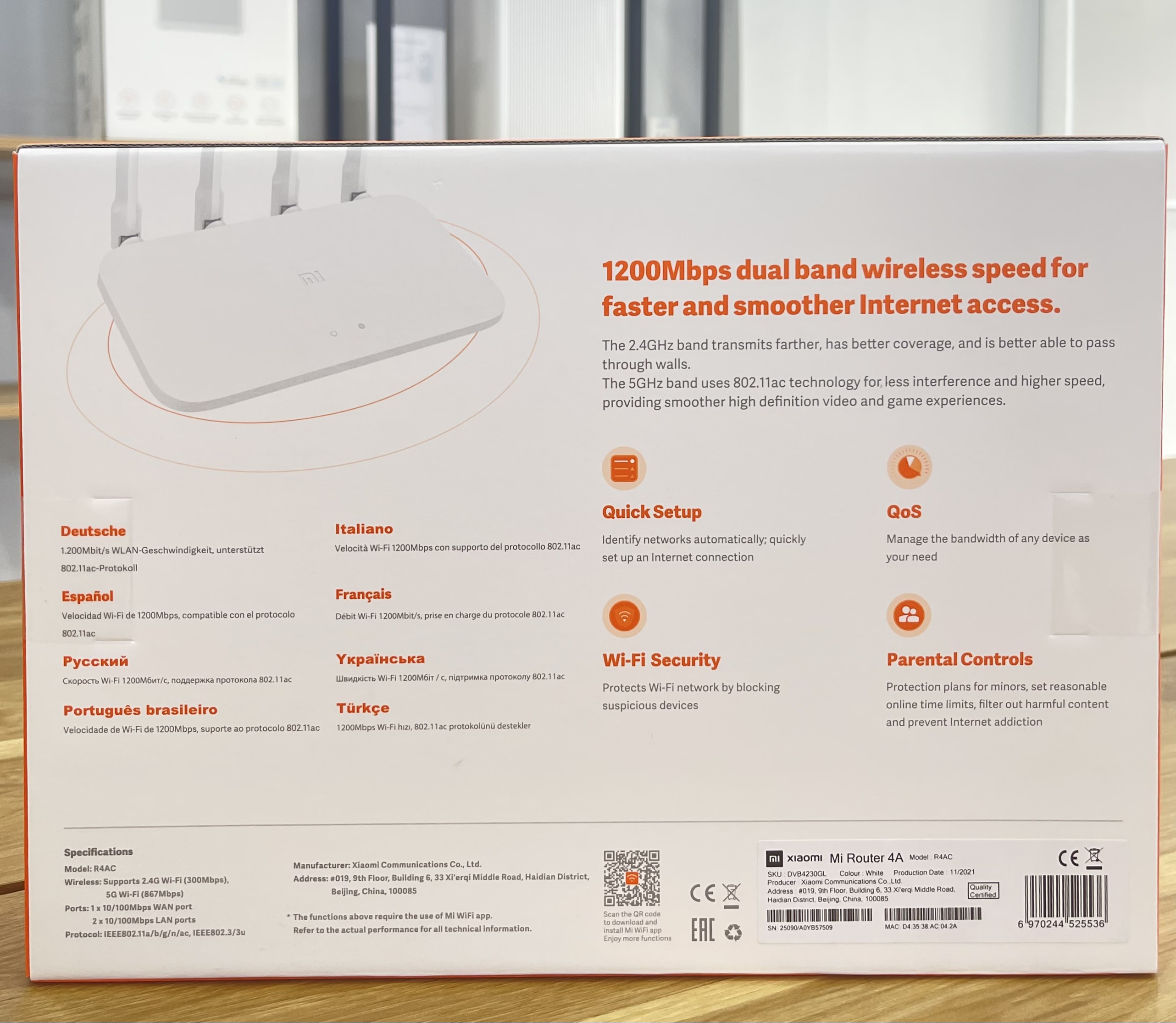 Bộ phát Wi-fi Mi Router 4A - Hàng chính hãng - Xiaomi Router 4A 1200Mbps Bộ Phát Wifi Tốc độ truyền cực nhanh