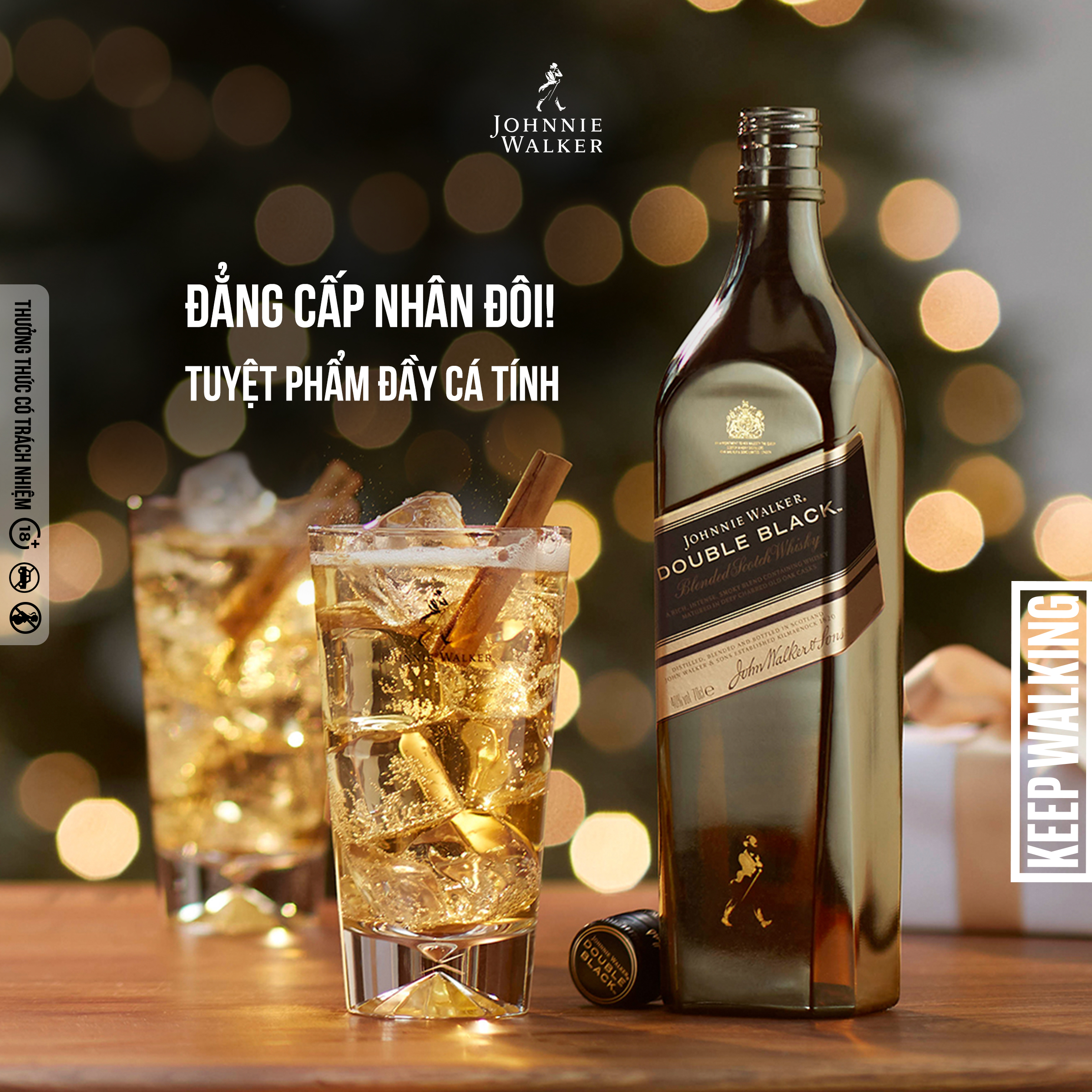 Rượu Johnnie Walker Double Black Label Blended Scotch Whisky 40% 750ml