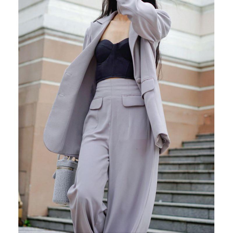 Quần CORSET TROUSERS dài ống rộng size tùy chỉnh eo