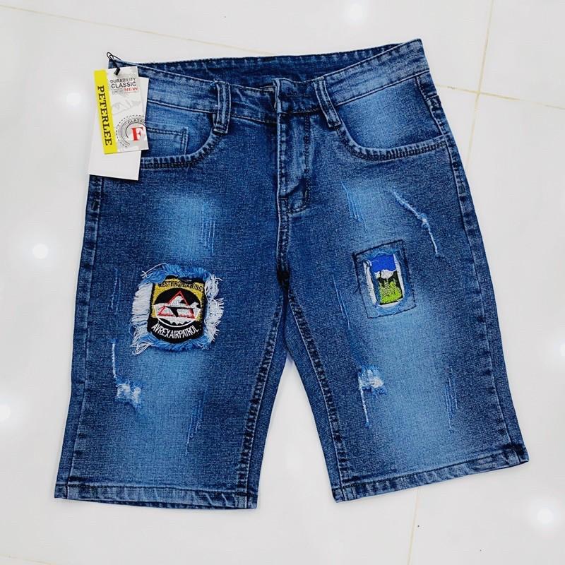 Quần Sọt Jean Nam Wash Rách Cá Tính Quần Short Nam Co Dãn