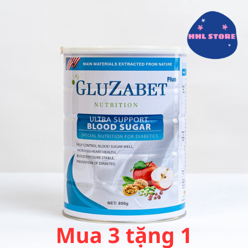 [Mua 3 tặng 1] Gluzabet 800G - Sữa Non Dành Cho Người Tiểu Đường, Giúp Ổn Định Đường Huyết