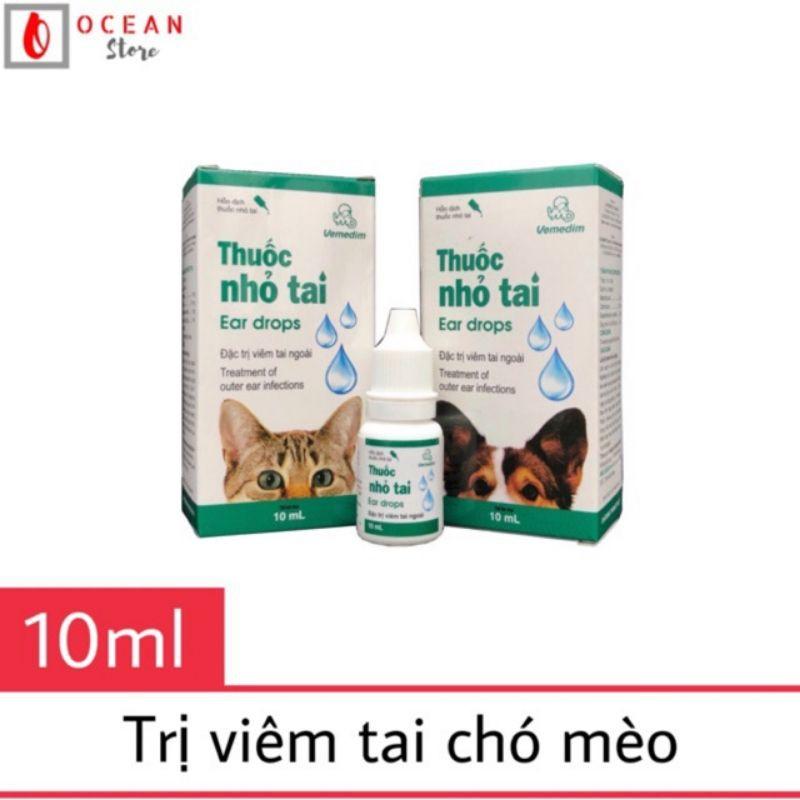 Nhỏ tai trị viêm tai cho chó mèo -Vemedin