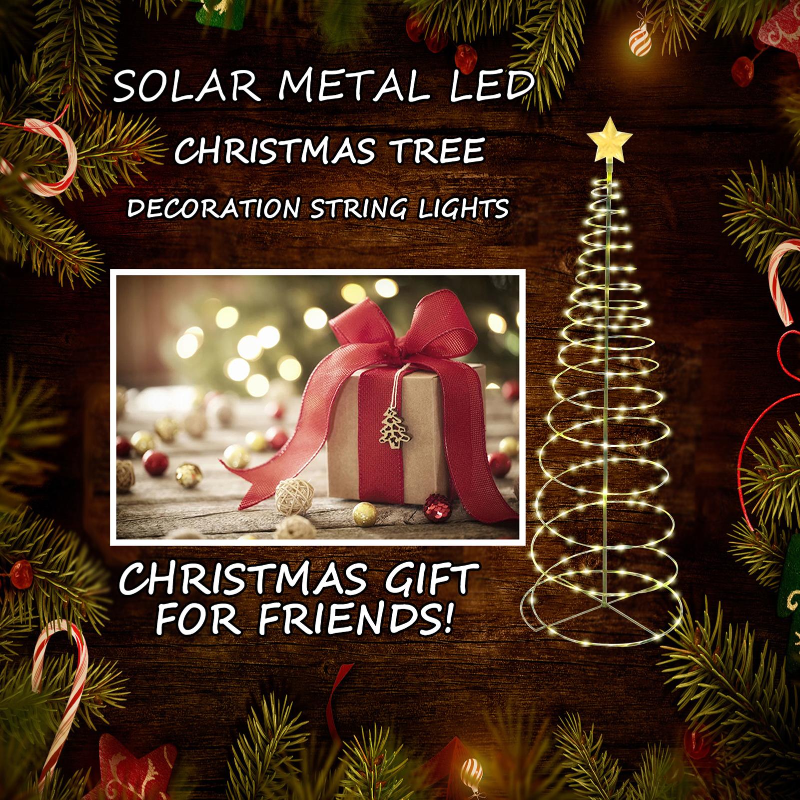 Dãy đèn LED năng lượng mặt trời phát sáng trang trí cây thông Giáng sinh nhiều màu