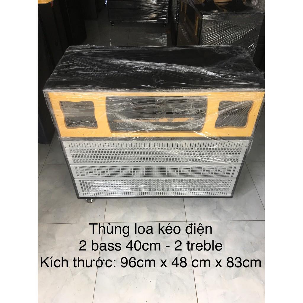 Thùng loa kéo điện 2 bass 40cm - 2 treble