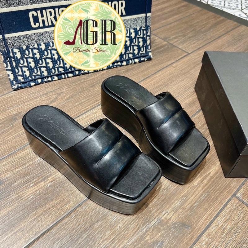 Dép xuồng phồng viền giữa HNH cao 7 cm da mềm