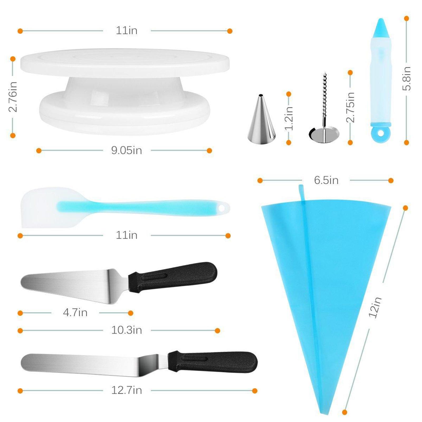 52pcs Cake Decorating Kit Cake Decoration Supplies Set Tool for Home Kitchen, Cake Decoration Equipment Supplies w/ Cake Turntable & Icing Spatula