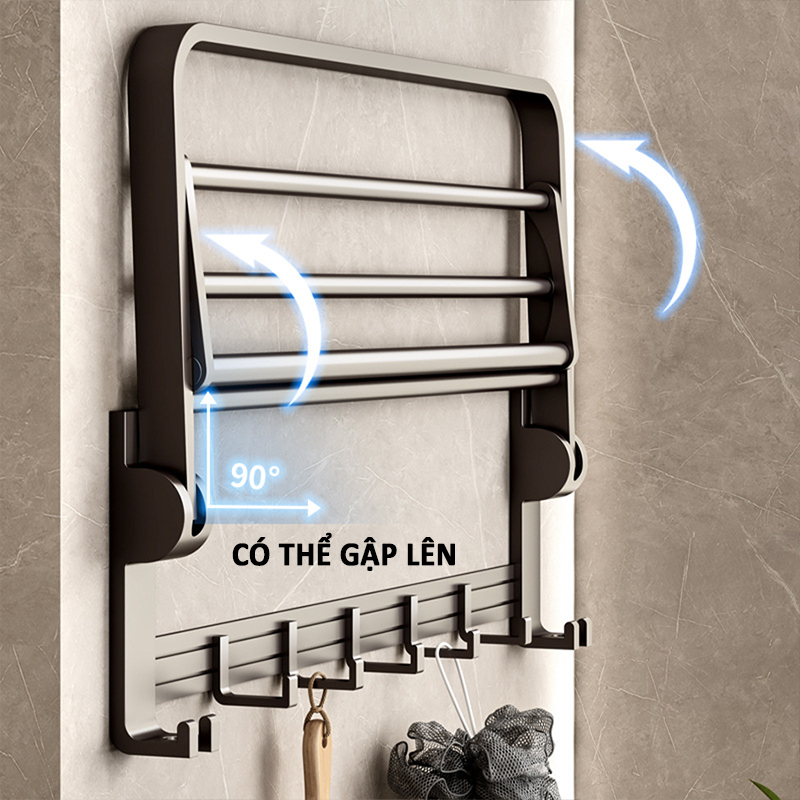 Giá treo khăn nhà tắm Inox 304 không ghỉ đa năng- K1660