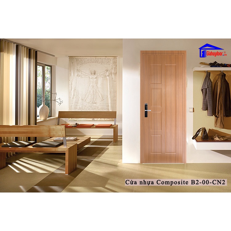 Cửa nhà vệ sinh chống thấm tốt - Cửa nhựa Composite B2-00-CN2