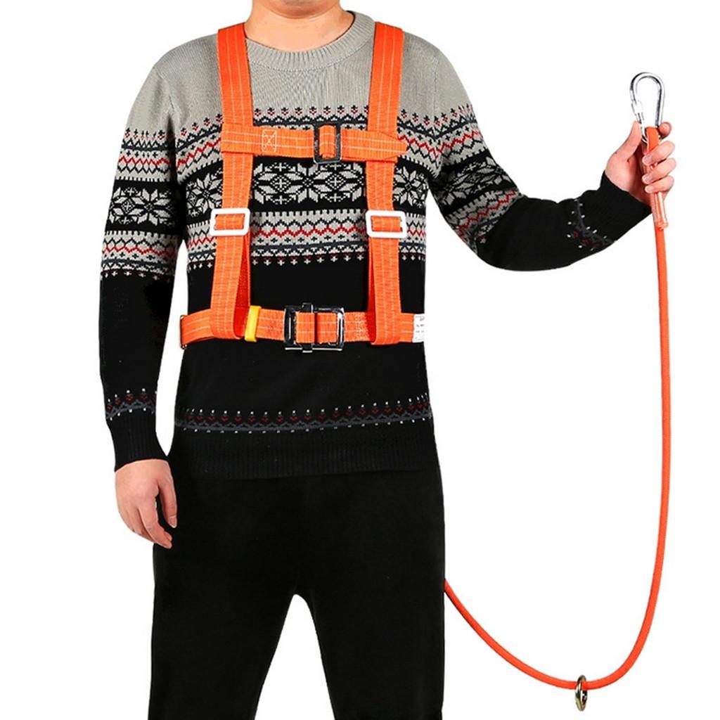 Sturdy Heavy Duty Half Body Climbing Harness Safety Belt Rope S 1.6m