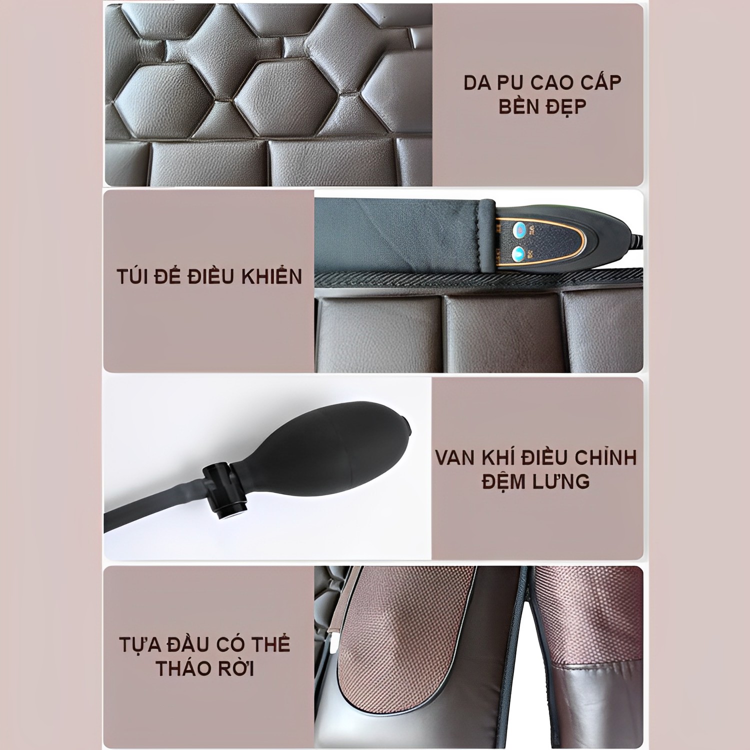 Đệm/Nệm massage toàn thân đa năng cao cấp KASOMA sưởi hồng ngoại có điều khiển Tiếng Việt, Đệm massage trị lưng chườm, bi nam châm