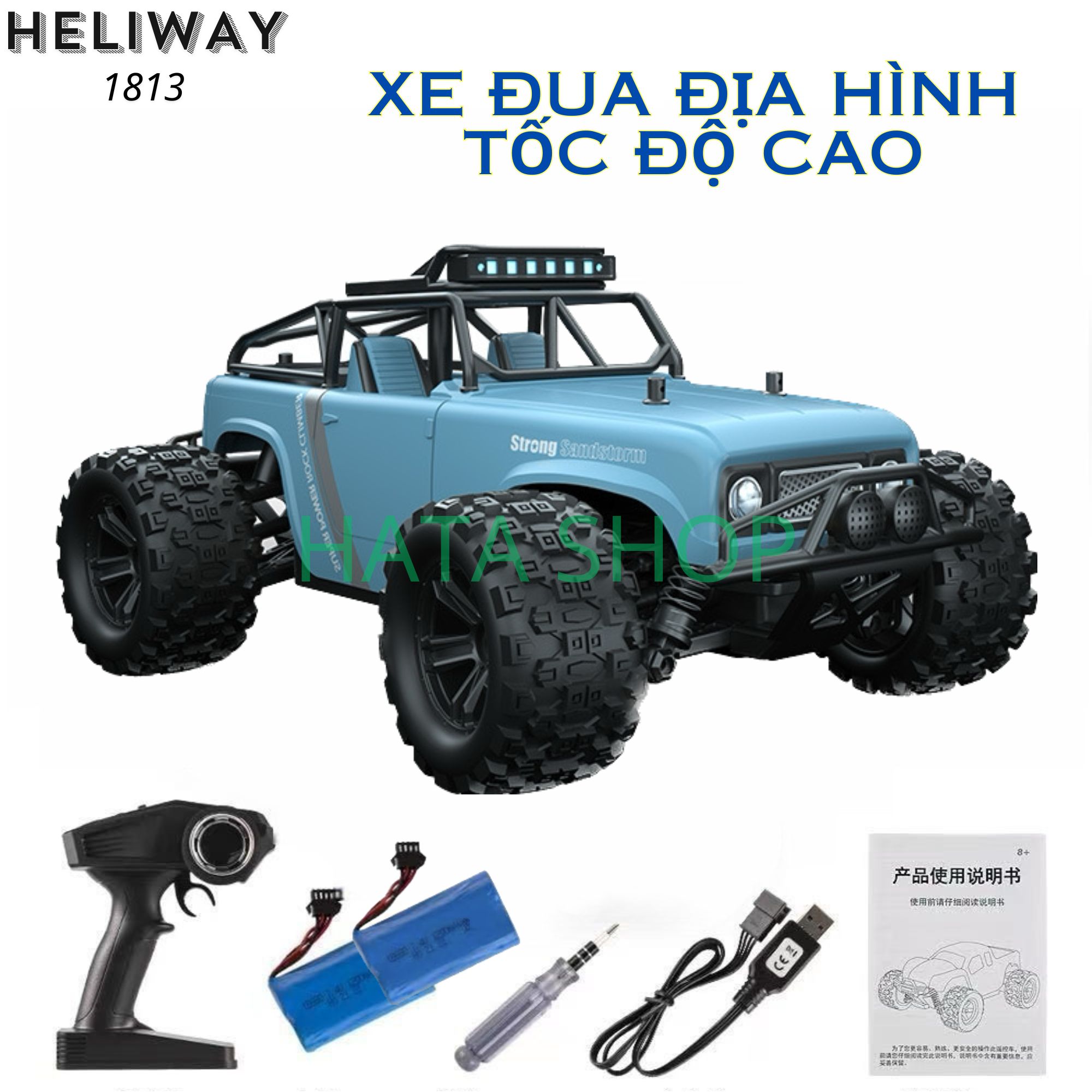 Xe Địa Hình Điều Khiển Từ Xa Heliway 1813 Tốc Độ Cao 50km/h 2.4G Tỉ Lệ 1:18 Leo Núi Vượt Địa Hình Tốc Độ Cao RC