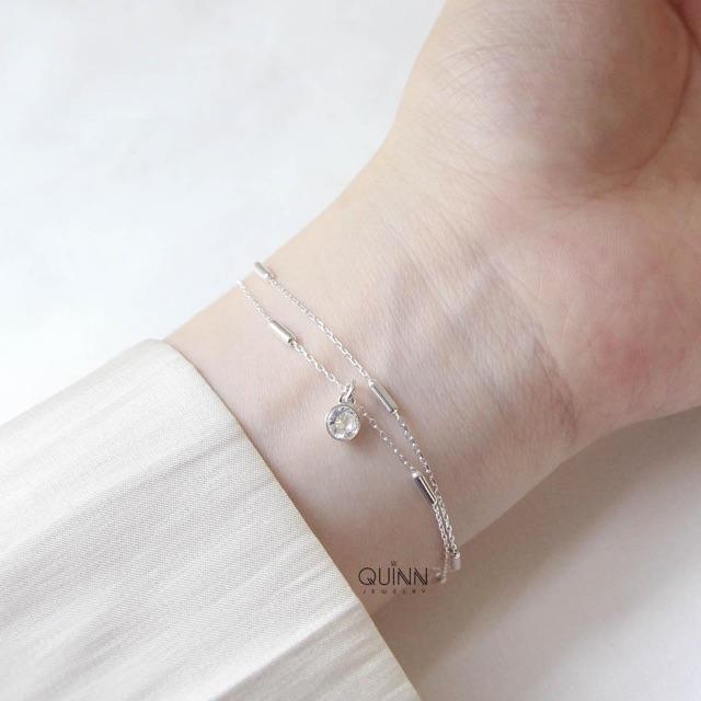 Lắc tay Clara - lắc tay dây đôi treo đá