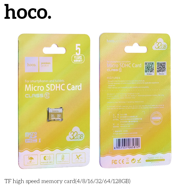 Thẻ nhớ MicroSD Hoco 8GB/16GB/32GB/64GB/128GB Class 10 tốc độ cao - Hàng Chính Hãng