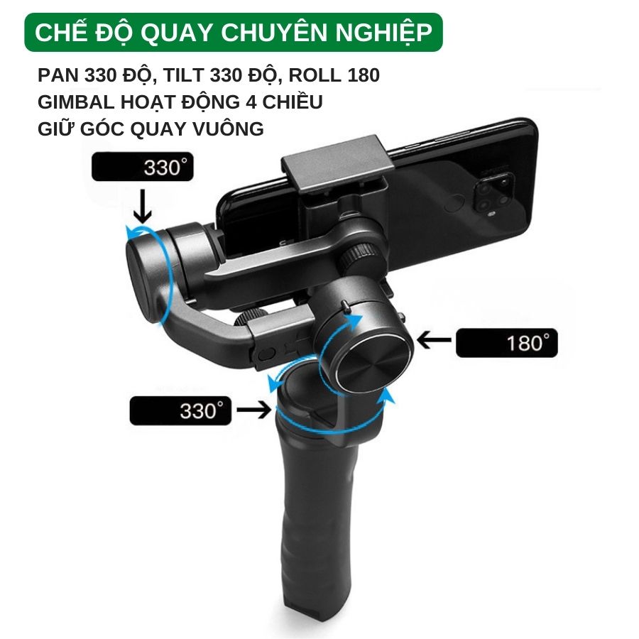 Tay cầm chống rung F6 - Gimbal chống rung điện thoại 3-AXIS F6, điều khiển 4 chiều dễ dàng, kết nối bluetooth nhanh