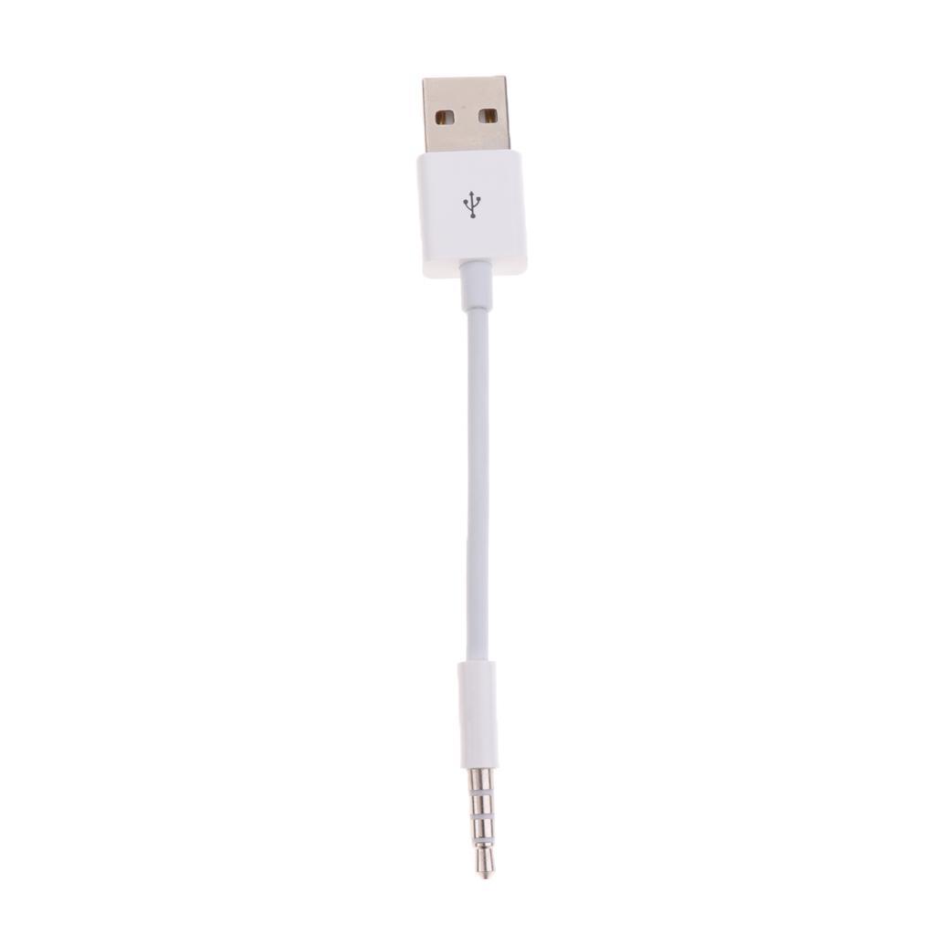 White AUX Audio to USB 2.0 Male Adapter Cable 3.5MM Charging Cable Cord for iPod