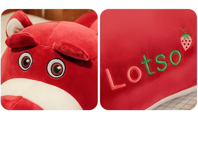 Thú nhồi bông Lotso đỏ siêu đáng yêu - Size từ 65cm đến 1m3 - Quà tặng gấu bông gấu dâu hoạt hình cute - Gối ôm mềm mại cho bé