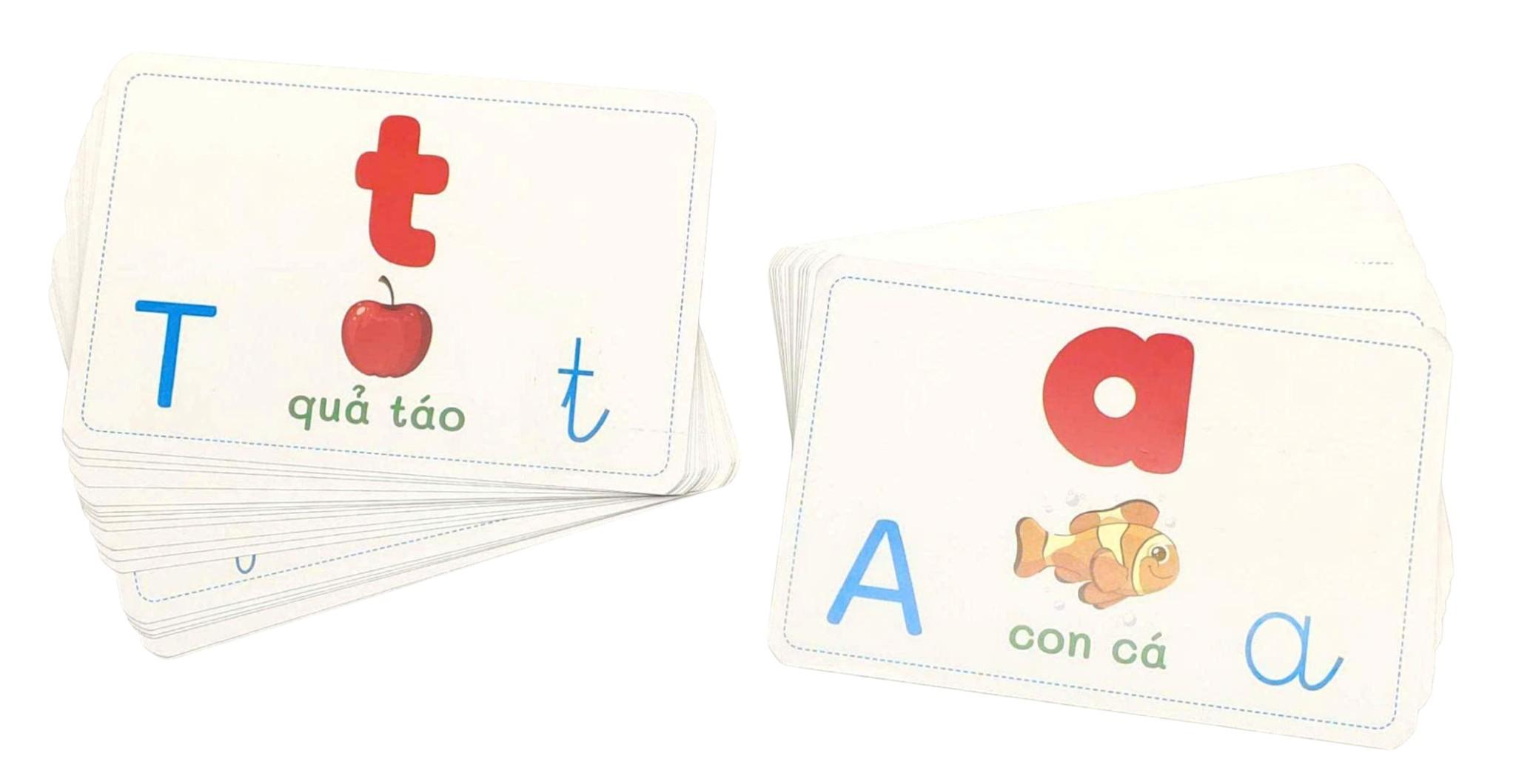 Sách - Flashcard Thông Minh - Chữ Cái-Âm-Vần Chuẩn Tiểu Học - Bộ Thẻ Học Tiếng Việt Sớm Theo Phương Pháp Glenn Doman