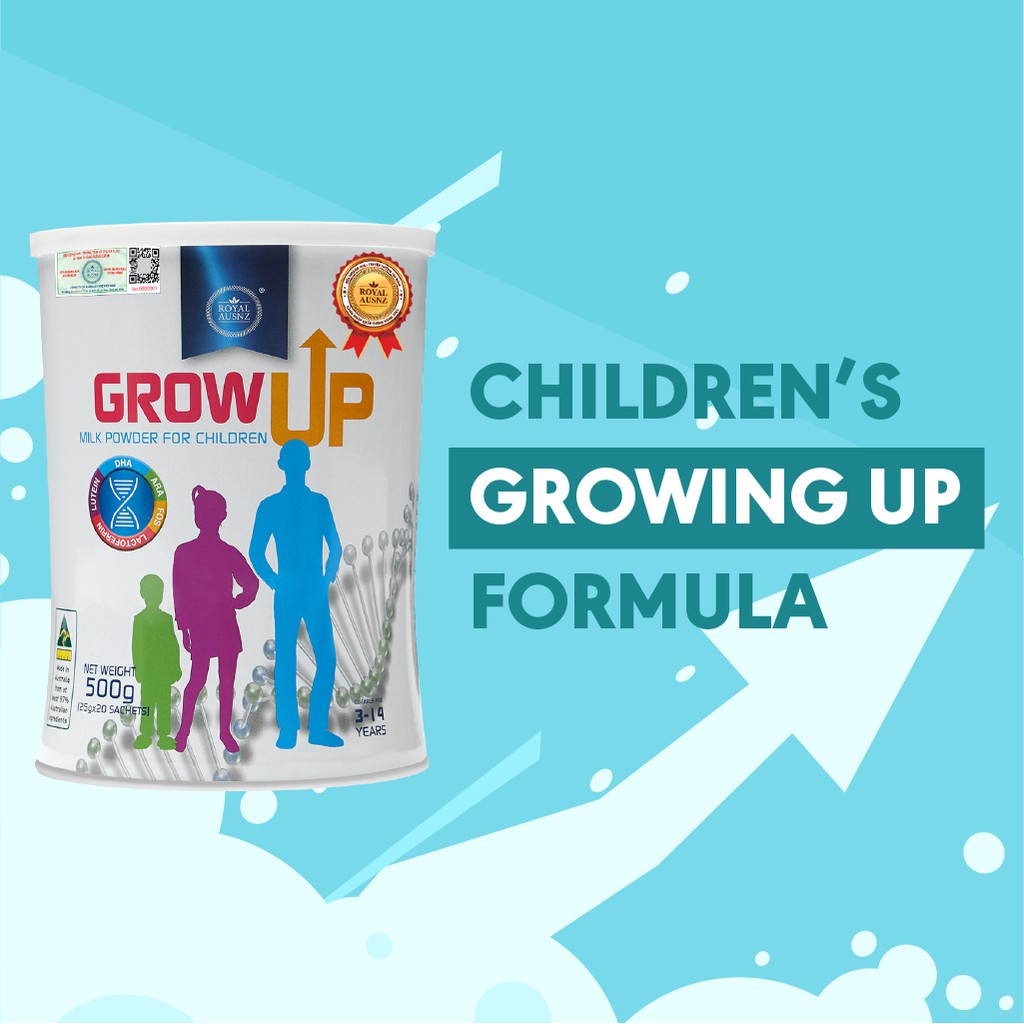 Hình ảnh Sữa Bột Hoàng Gia Úc Grow Up Milk Powder ROYAL AUSNZ Hỗ Trợ Phát Triển Chiều Cao Cho Trẻ Từ 3-14 Tuổi Gói 25g