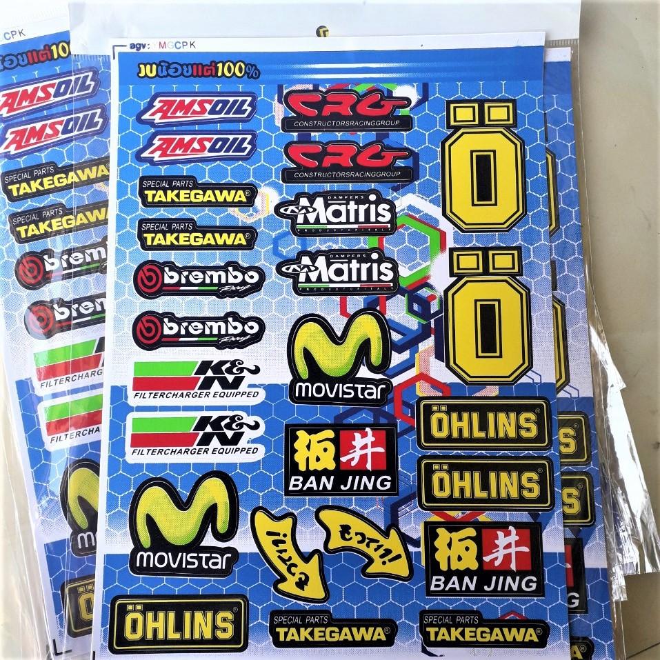 Tem dán xe trọn bộ 25 miếng logo cực đẹp