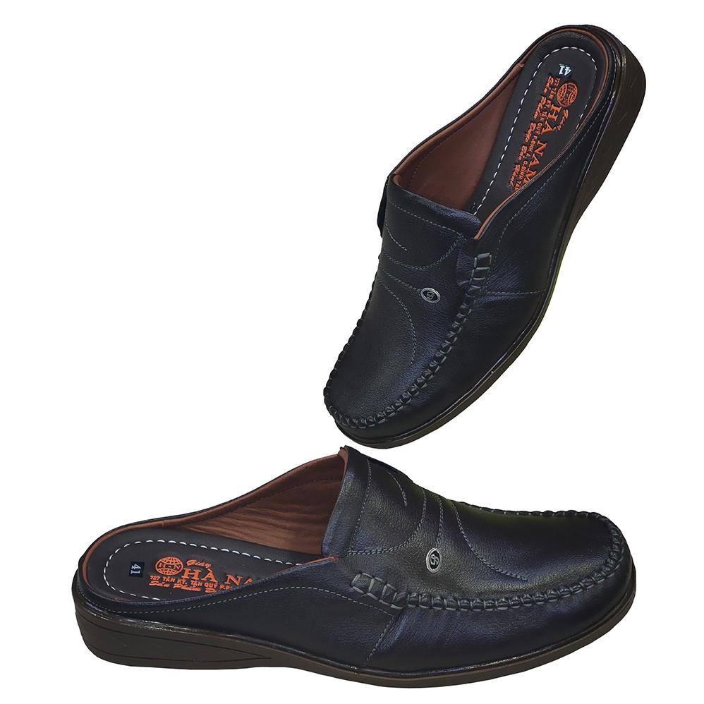 Dép Bít Mũi Nam Da Bò Thật TiTi ĐÔ Cao Cấp GSB2100d