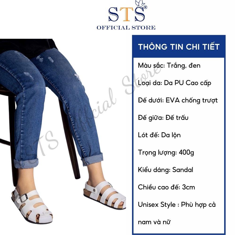 Giày sandals dáng rọ quai hậu DA PU xuất khẩu đế trấu Briken Unisex hàng cao cấp êm chân thoải mái thân thiện môi trường