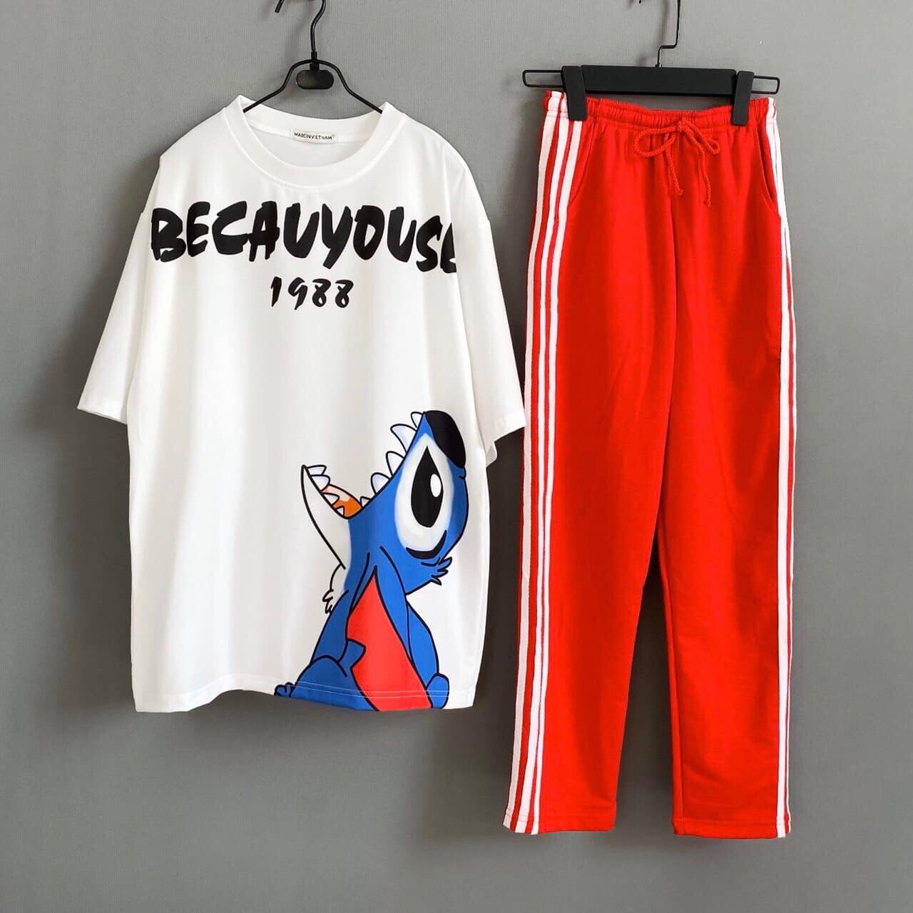 Áo tay lỡ unisex form rộng nam/nữ chất cotton tici.