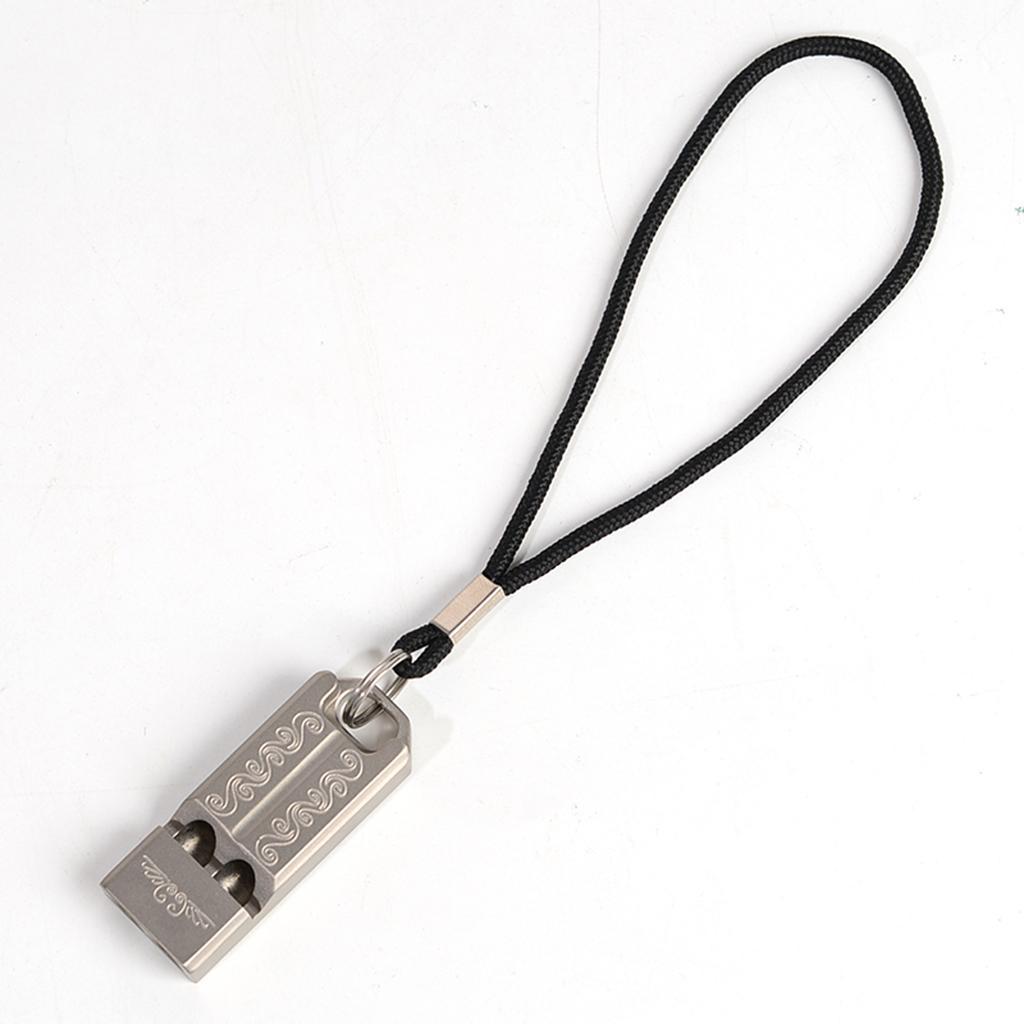Titanium Safety Whistle, Outdoor Loud Emergency Whistles with Lanyard for Camping Hiking Sports Training Kayaking Survival