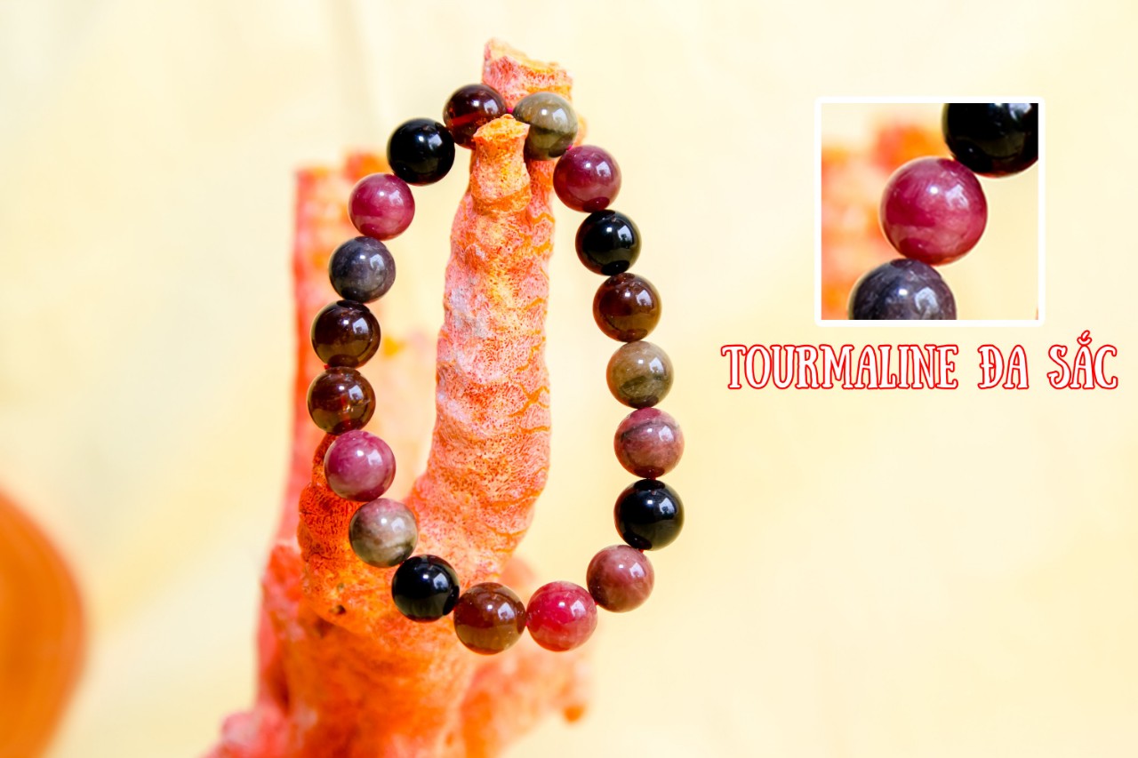 Vòng Tay Phong Thủy - Vòng Tay TOURMALINE Đa Sắc 10 Li 100% Tự Nhiên Được Chế Tác Thủ Công Từ Việt Nam  - Bền Đẹp, Giá Tốt - Có Giấy Kiểm Định - Có Tem Niêm Phong