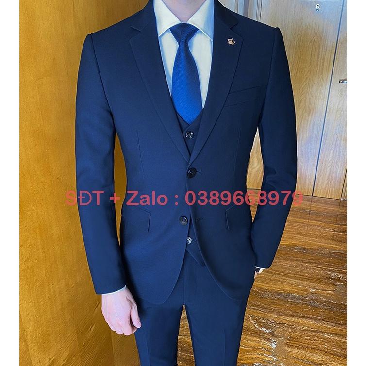 Bộ vest nam cao cấp 2 cúc màu tím than, Bộ suit nam thanh niên 2 cúc