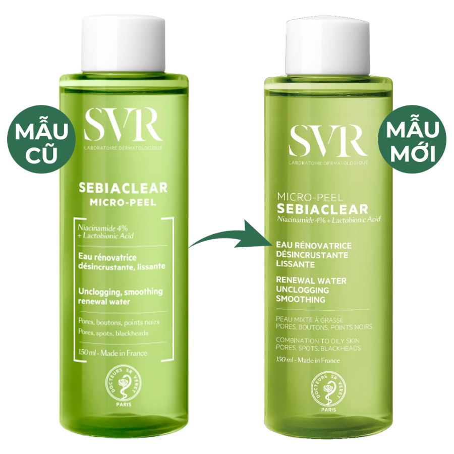 Nước Cân Bằng Da SVR SEBIACLEAR MICRO-PEEL 150ml Dành Cho Da Dầu Mụn