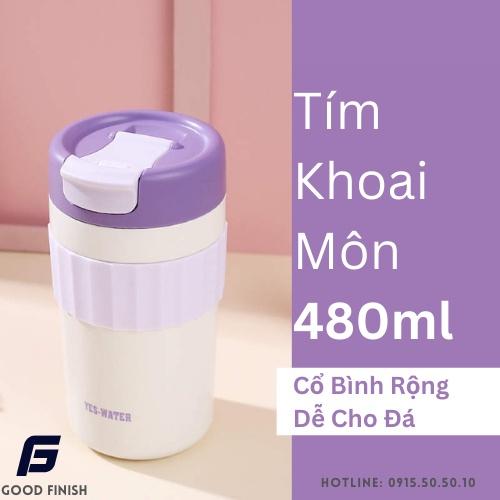 Bình/Cốc giữ nhiệt cao cấp Yes_Water GF, inox 304, chống tràn, ly uống cafe, đựng nước, lạnh, nóng 6 - 8 tiếng