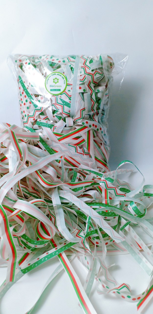 500g giấy vụn lót hộp quà, giấy vụn cắt sợi nhiều màu chống sốc, giấy lót hộp yến, giấy rơm hút ẩm, không mùi