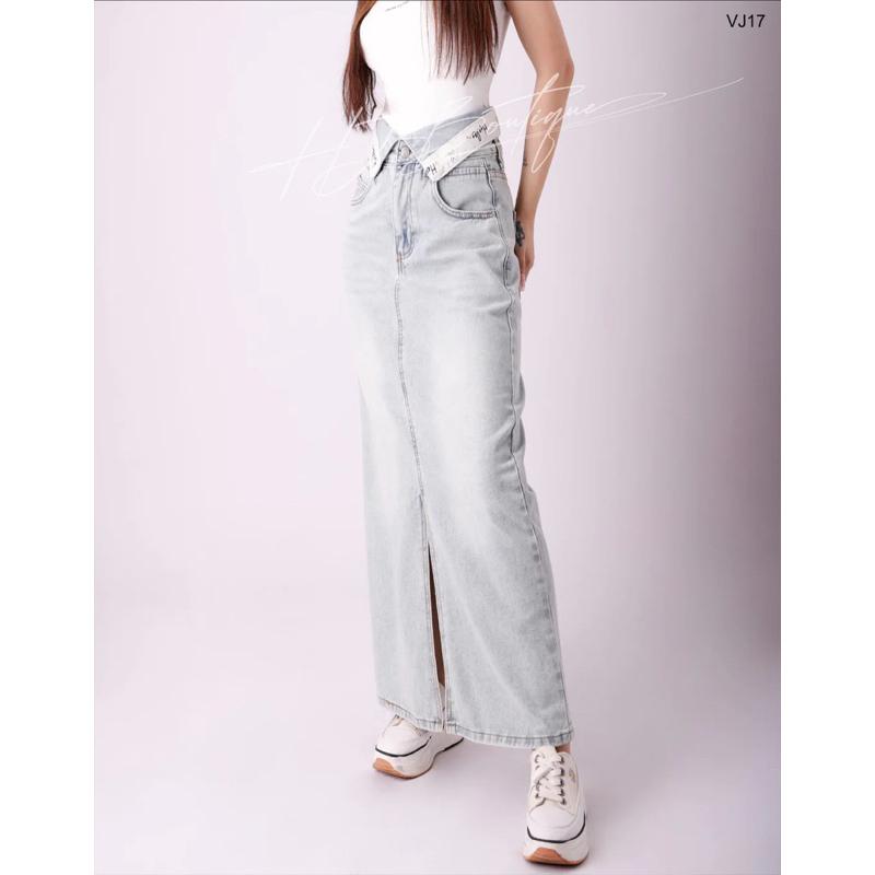 Chân váy Jeans cách điệu -VJ17 - Xanh Jeans