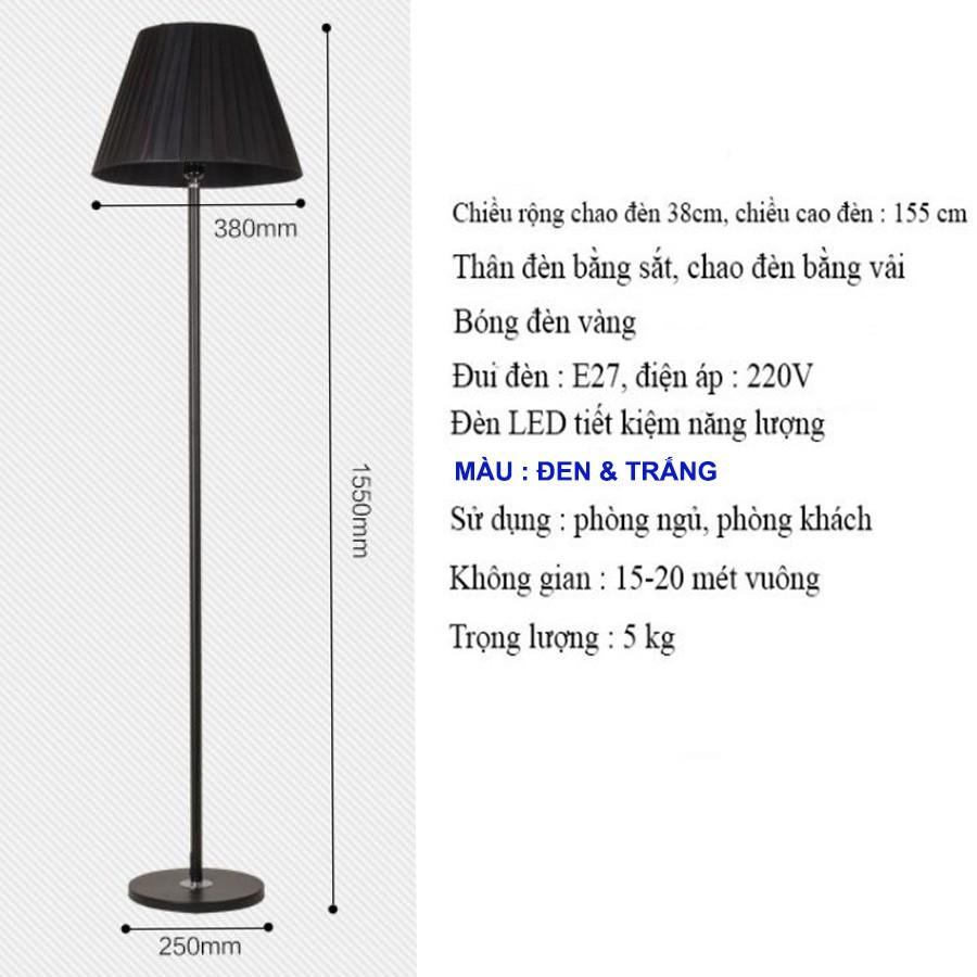 Đèn Sàn - Cây Đứng Trang Trí Nội Thất D335, Công Tác Hạt Tại Chân Đèn - Hàng Nhập Khẩu.