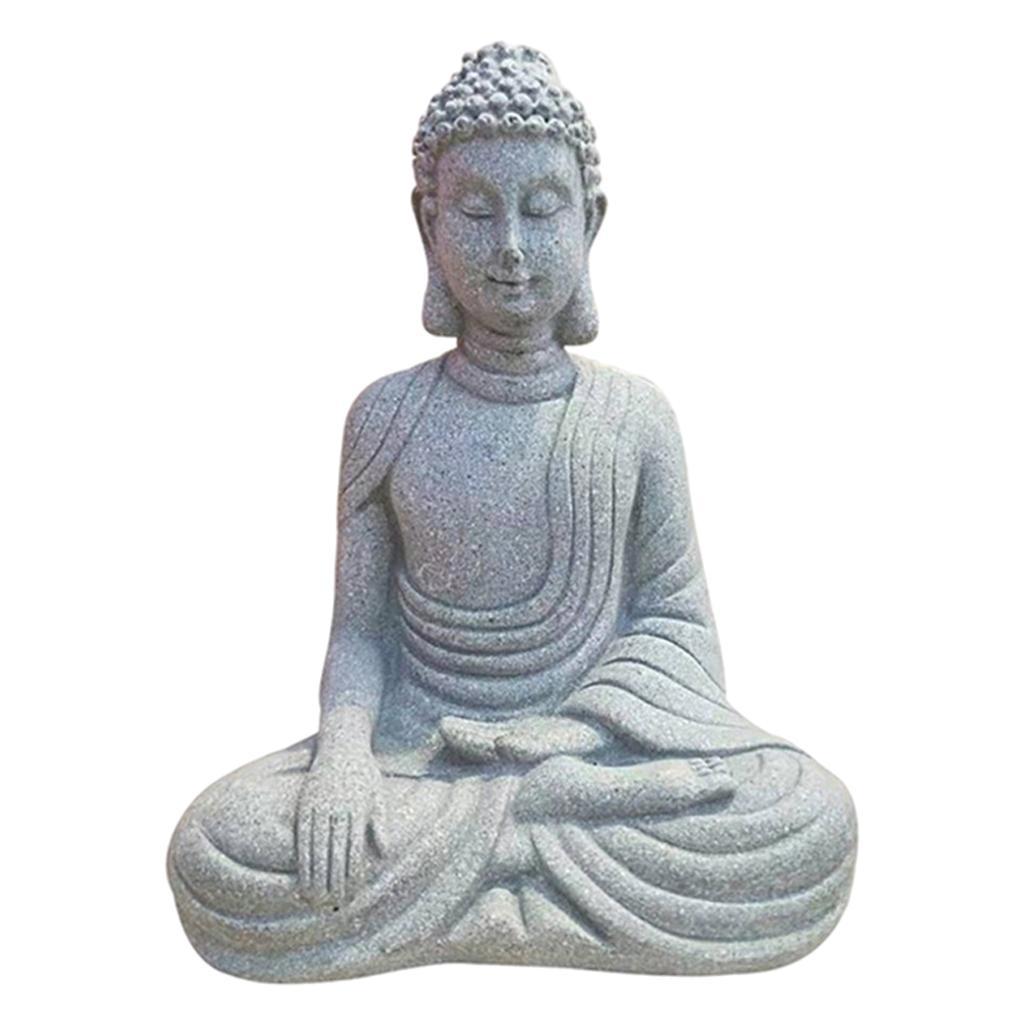 2X Buddha Statue Zen Decorative Figurine Home Docor Small Meditating Buddha