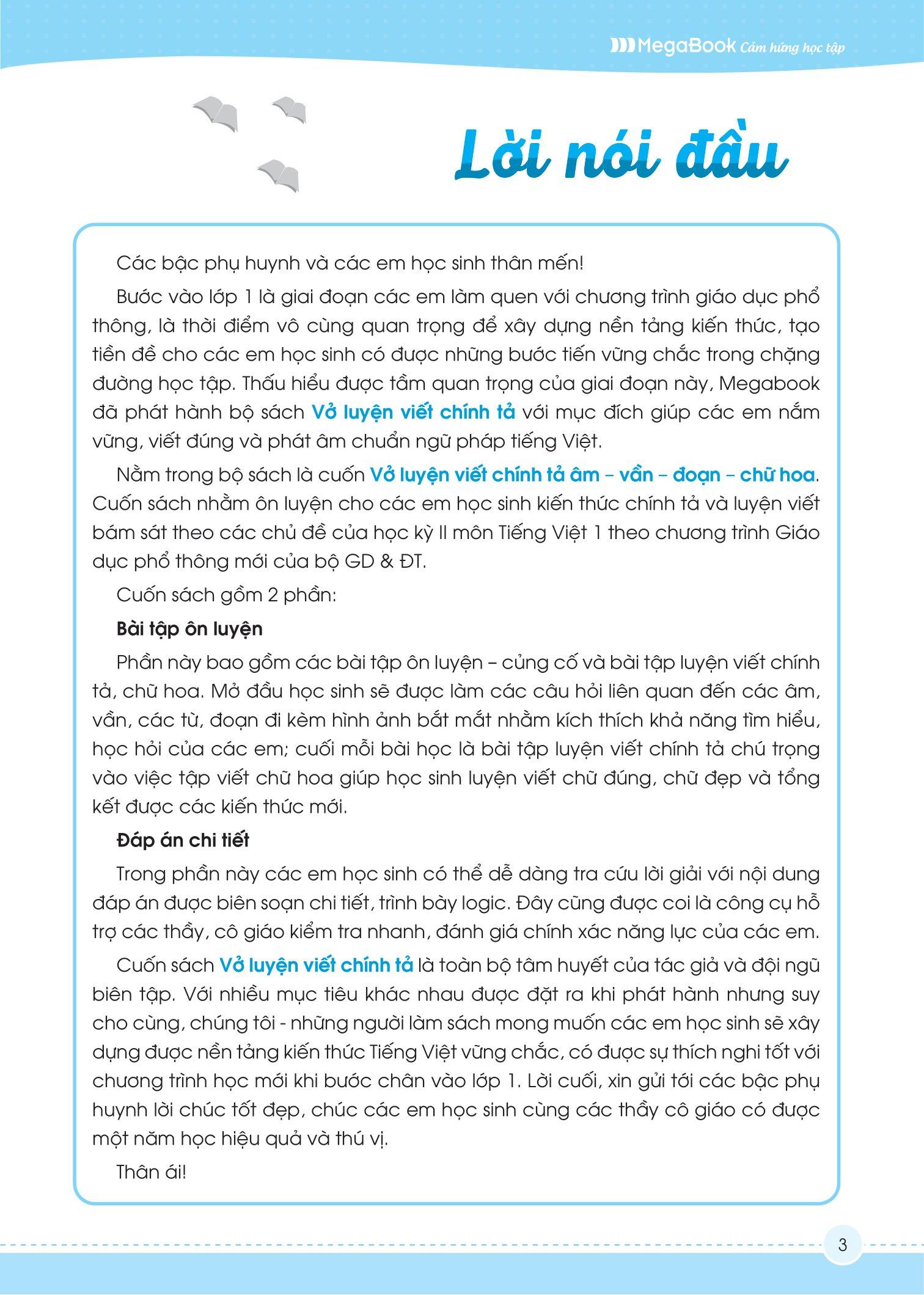 Vở Luyện Viết Chính Tả Lớp 1 - Âm - Vần - Đoạn - Chữ Hoa