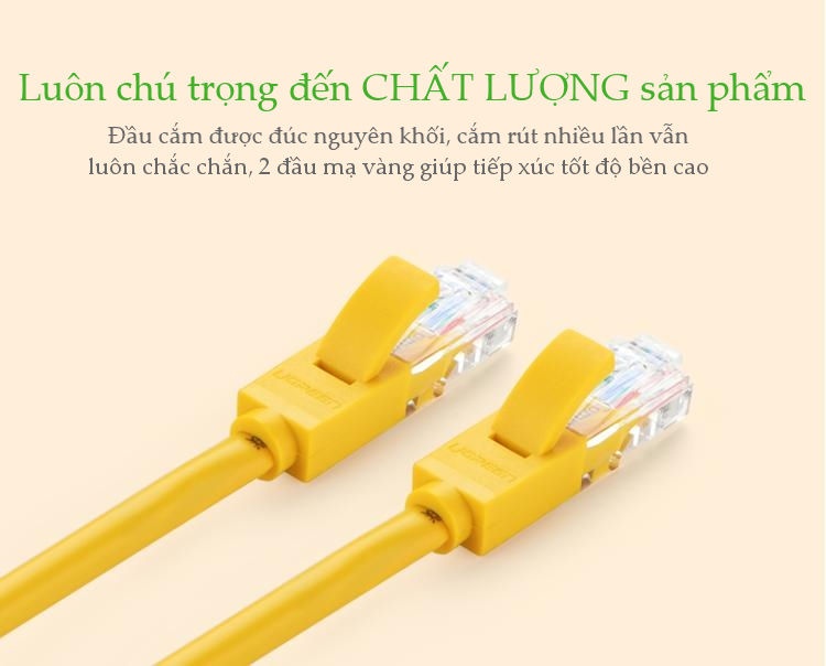 Cáp mạng hai đầu đúc sẵn Cat5e dài 1m đến 5m Ugreen 11230 11231 11232 11233 - Hàng chính hãng