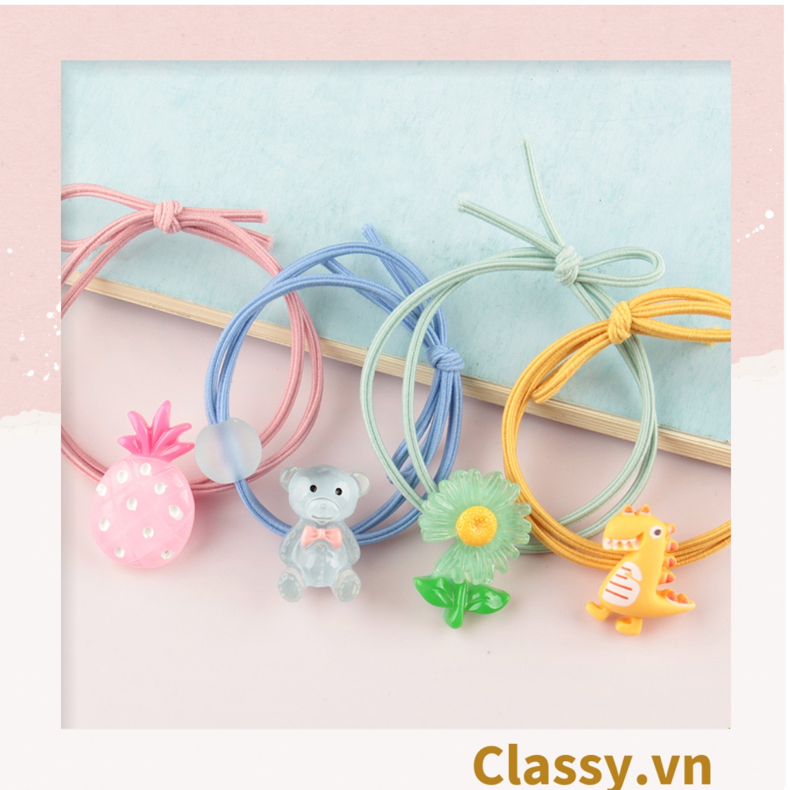 01 dây cột tóc dạ quang phát sáng hình động vật thạch jelly bền chắc giá rẻ, nữ tính PK629
