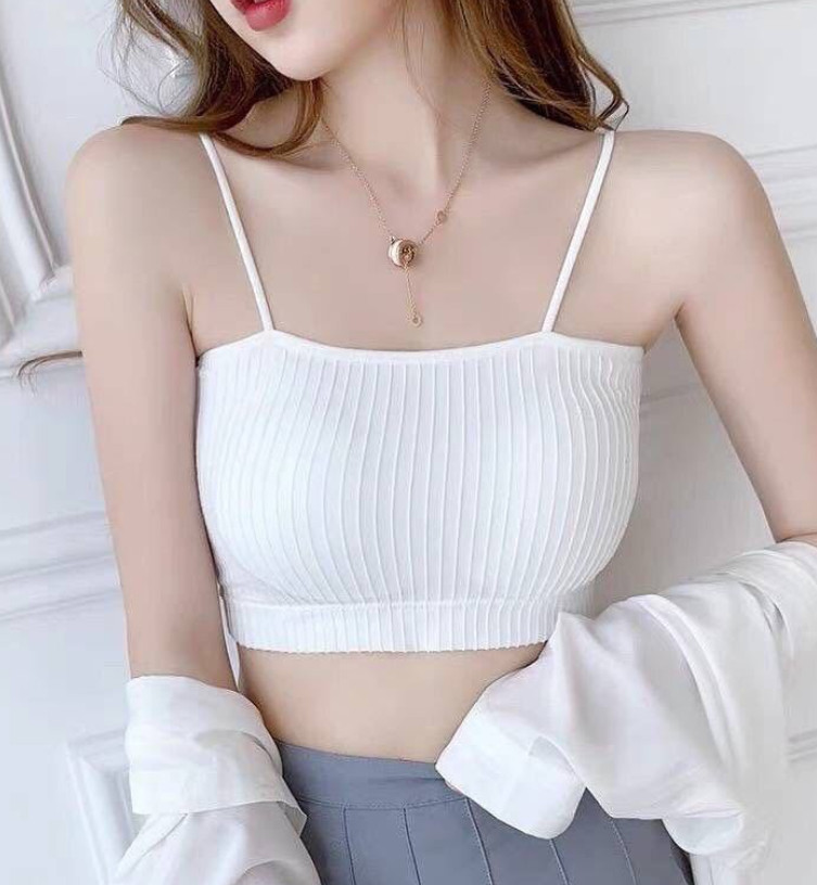 Áo Bra Croptop Hai Dây Với Đệm Ngực Gợi Cảm Dành Cho Nữ
