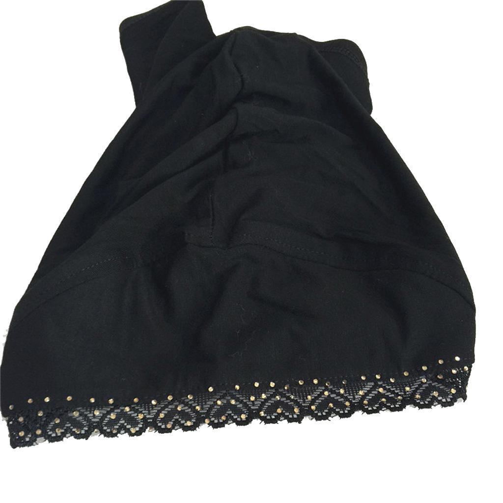 Womens Fashion Accessory Full Cover Wrap Muslim Hijab Caps Head Scarf Black