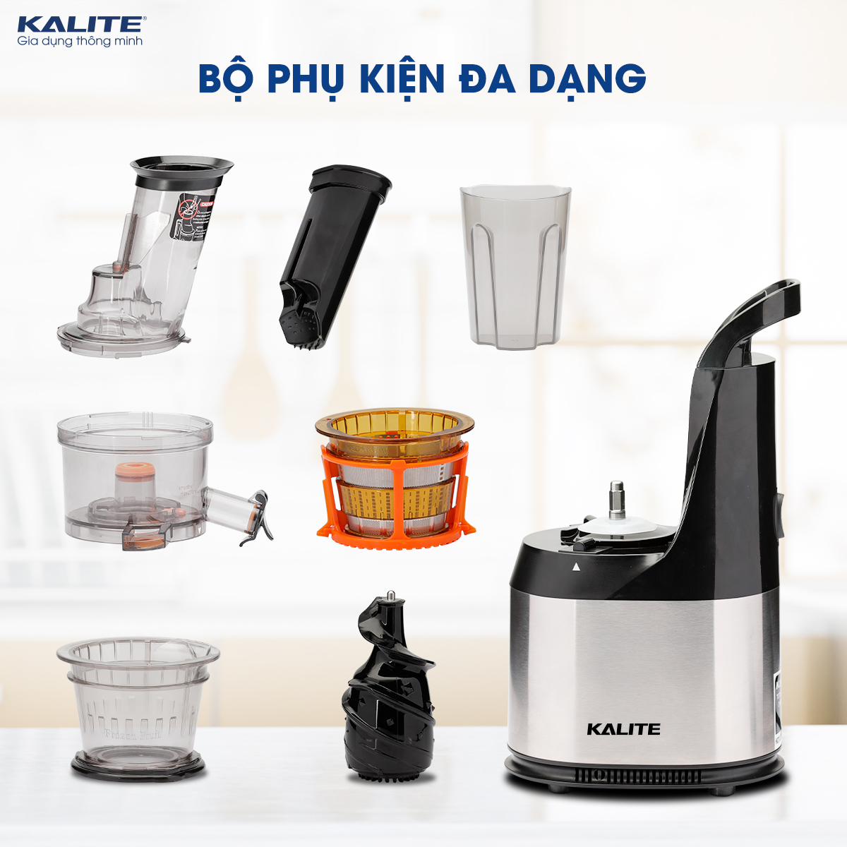 Máy Ép Trái Cây, Máy Ép Chậm Cao Cấp KALITE KL-565 Tiêu Chuẩn Châu Âu Dung Tích Công Suất 240 W - Hàng Chính Hãng