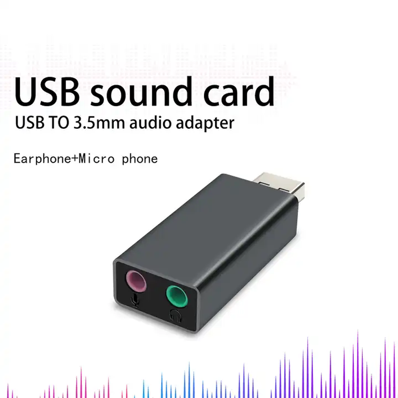 USB 2.0 Sound Adapter (Gray) Cho Máy Tính LapTop Hàng Chính Hãng Veggieg V-K102 Hỗ Trợ Mic Và Tai Nghe