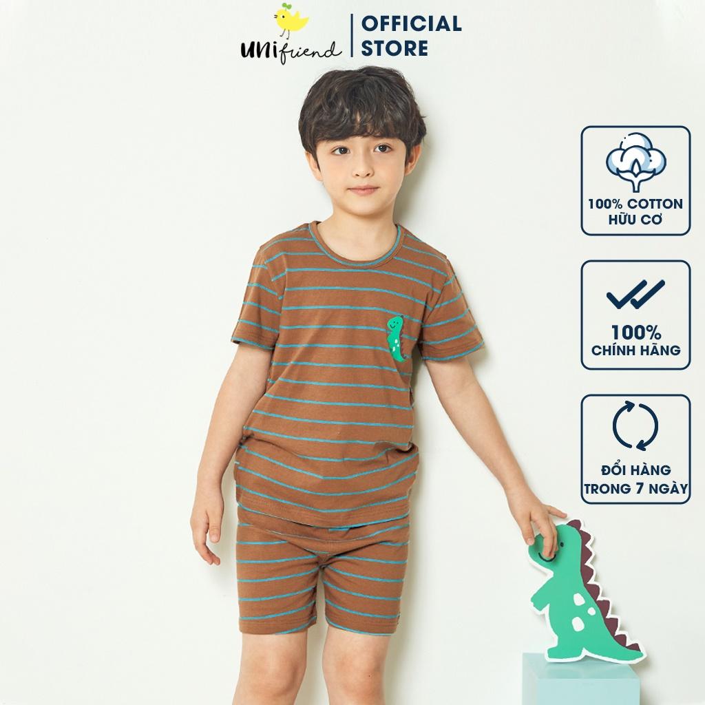 Bộ đồ ngắn tay mặc nhà cotton mịn cho bé trai U3028 - Unifriend Hàn Quốc, Cotton Organic