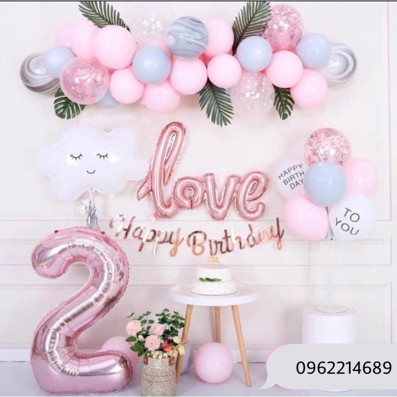 Set bóng trang trí sinh nhật Handmade kiểu Hàn Quốc cho tiệc đầy tháng, sự kiện, sinh nhật