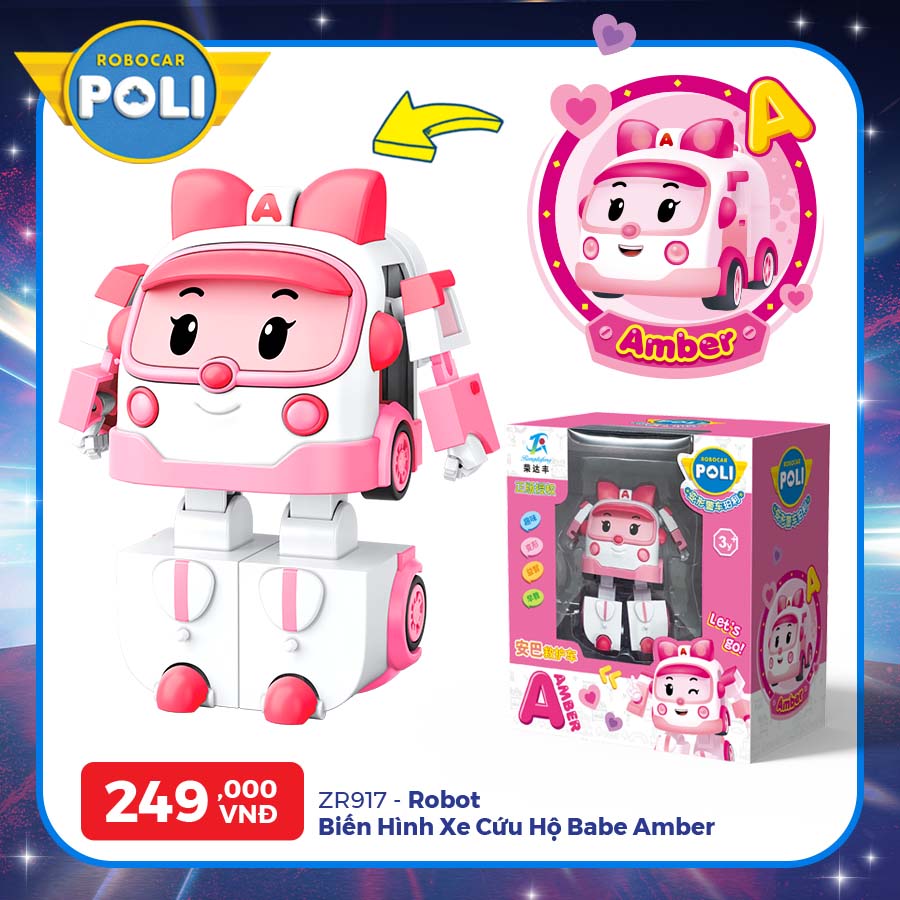 Đồ Chơi Robot Biến Hình Xe Cứu Thương Babe Amber ROBOCAR POLI ZR917